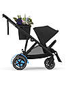 Cybex Electric Stroller E-Gazelle S - Black - from Birth to 4 Years - Multifunctional Double Pushchairs