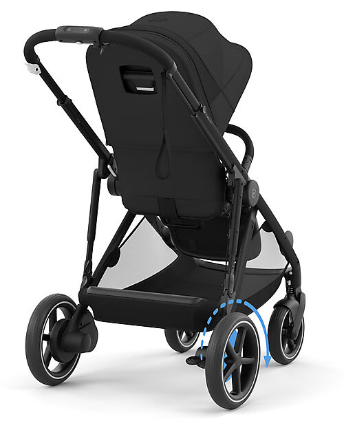 Cybex Electric Stroller E-Gazelle S - Black - from Birth to 4 Years - Multifunctional Double Pushchairs