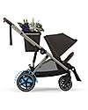 Cybex Electric Stroller E-Gazelle S - Chocolate Brown - from Birth to 4 Years - Multifunctional Double Pushchairs