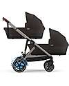 Cybex Electric Stroller E-Gazelle S - Chocolate Brown - from Birth to 4 Years - Multifunctional Double Pushchairs