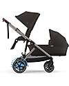 Cybex Electric Stroller E-Gazelle S - Chocolate Brown - from Birth to 4 Years - Multifunctional Double Pushchairs
