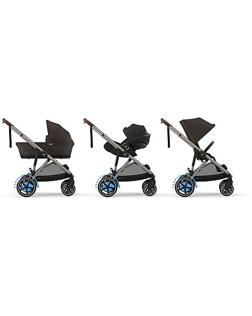 Cybex Electric Stroller E-Gazelle S - Chocolate Brown - from Birth to 4 Years - Multifunctional Double Pushchairs