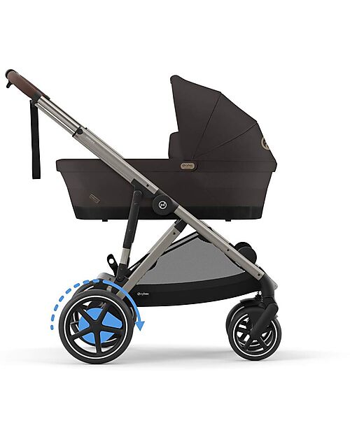 Cybex Electric Stroller E-Gazelle S - Chocolate Brown - from Birth to 4 Years - Multifunctional Double Pushchairs