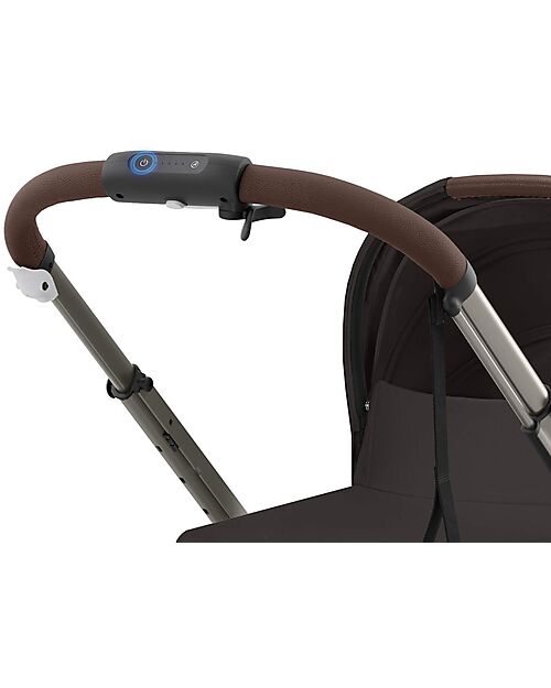 Cybex Electric Stroller E-Gazelle S - Chocolate Brown - from Birth to 4 Years - Multifunctional Double Pushchairs