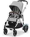 Cybex Electric Stroller E-Gazelle S - Mid Grey - from Birth to 4 Years - Multifunctional Double Pushchairs