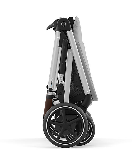 Cybex Electric Stroller E-Gazelle S - Mid Grey - from Birth to 4 Years - Multifunctional Double Pushchairs