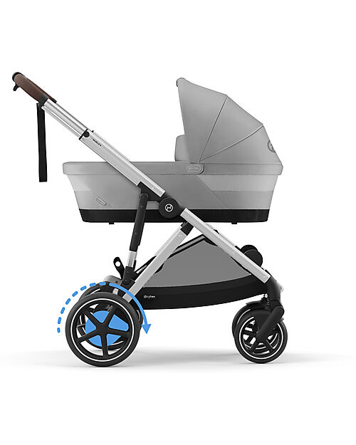 Cybex Electric Stroller E-Gazelle S - Mid Grey - from Birth to 4 Years - Multifunctional Double Pushchairs