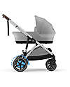 Cybex Electric Stroller E-Gazelle S - Mid Grey - from Birth to 4 Years - Multifunctional Double Pushchairs