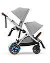 Cybex Electric Stroller E-Gazelle S - Mid Grey - from Birth to 4 Years - Multifunctional Double Pushchairs