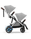 Cybex Electric Stroller E-Gazelle S - Mid Grey - from Birth to 4 Years - Multifunctional Double Pushchairs