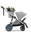 Cybex Electric Stroller E-Gazelle S - Mid Grey - from Birth to 4 Years - Multifunctional Double Pushchairs