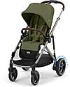 Cybex Electric Stroller E-Gazelle S - Moss Green/Khaki - from Birth to 4 Years - Multifunctional Double Pushchairs
