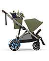 Cybex Electric Stroller E-Gazelle S - Moss Green/Khaki - from Birth to 4 Years - Multifunctional Double Pushchairs