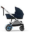 Cybex Electric Stroller E-Gazelle S - Ocean Blue/Navy Blue - from Birth to 4 Years - Multifunctional Double Pushchairs