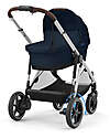 Cybex Electric Stroller E-Gazelle S - Ocean Blue/Navy Blue - from Birth to 4 Years - Multifunctional Double Pushchairs