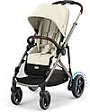 Cybex Electric Stroller E-Gazelle S - Seashell Beige/Light Beige - from Birth to 4 Years - Multifunctional Double Pushchairs