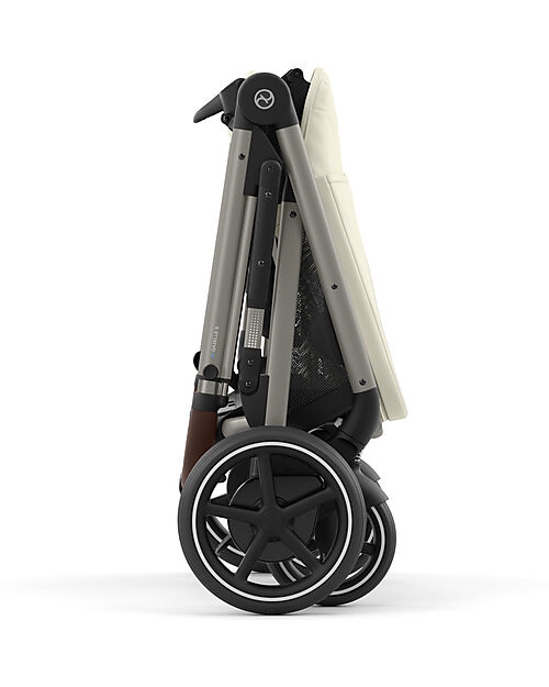 Cybex Electric Stroller E-Gazelle S - Seashell Beige/Light Beige - from Birth to 4 Years - Multifunctional Double Pushchairs