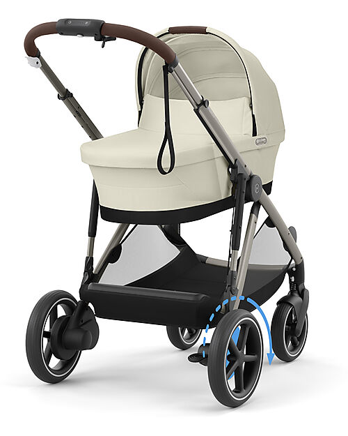 Cybex Electric Stroller E-Gazelle S - Seashell Beige/Light Beige - from Birth to 4 Years - Multifunctional Double Pushchairs