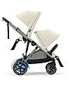 Cybex Electric Stroller E-Gazelle S - Seashell Beige/Light Beige - from Birth to 4 Years - Multifunctional Double Pushchairs