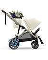 Cybex Electric Stroller E-Gazelle S - Seashell Beige/Light Beige - from Birth to 4 Years - Multifunctional Double Pushchairs