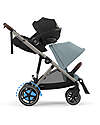 Cybex Electric Stroller E-Gazelle S - Stormy Blue/Light Blue - from Birth to 4 Years - Multifunctional Double Pushchairs