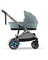 Cybex Electric Stroller E-Gazelle S - Stormy Blue/Light Blue - from Birth to 4 Years - Multifunctional Double Pushchairs