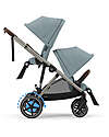 Cybex Electric Stroller E-Gazelle S - Stormy Blue/Light Blue - from Birth to 4 Years - Multifunctional Double Pushchairs