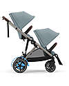Cybex Electric Stroller E-Gazelle S - Stormy Blue/Light Blue - from Birth to 4 Years - Multifunctional Double Pushchairs
