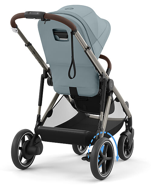 Cybex Electric Stroller E-Gazelle S - Stormy Blue/Light Blue - from Birth to 4 Years - Multifunctional Double Pushchairs