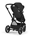 Cybex EOS Lux 2-in-1 Stroller with Interchangeable Attachments: From Carrycot to Seat - Black Moon Black - From Birth to 4 Years! Trio and Duo Strollers