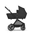 Cybex EOS Lux 2-in-1 Stroller with Interchangeable Attachments: From Carrycot to Seat - Black Moon Black - From Birth to 4 Years! Trio and Duo Strollers