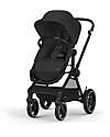 Cybex EOS Lux 2-in-1 Stroller with Interchangeable Attachments: From Carrycot to Seat - Black Moon Black - From Birth to 4 Years! Trio and Duo Strollers