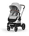 Cybex EOS Lux 2-in-1 Stroller with Interchangeable Attachments: From Carrycot to Seat - Silver Lava Grey - From Birth to 4 Years! Trio and Duo Strollers