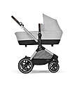 Cybex EOS Lux 2-in-1 Stroller with Interchangeable Attachments: From Carrycot to Seat - Silver Lava Grey - From Birth to 4 Years! Trio and Duo Strollers
