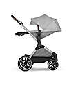 Cybex EOS Lux 2-in-1 Stroller with Interchangeable Attachments: From Carrycot to Seat - Silver Lava Grey - From Birth to 4 Years! Trio and Duo Strollers