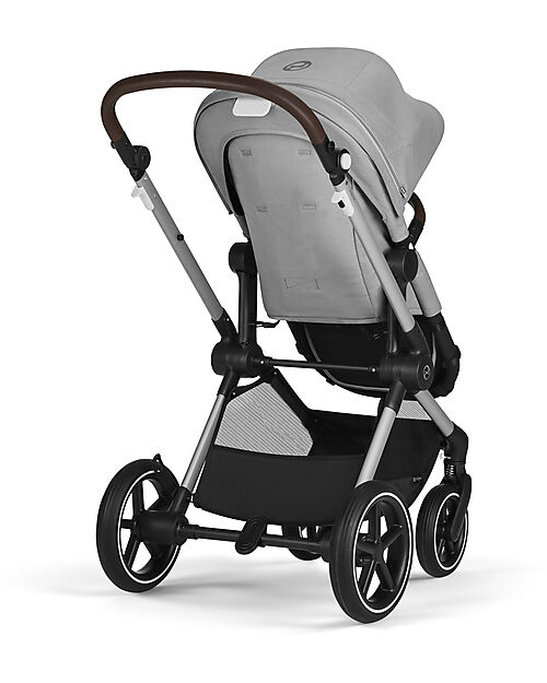 Cybex EOS Lux 2-in-1 Stroller with Interchangeable Attachments: From Carrycot to Seat - Silver Lava Grey - From Birth to 4 Years! Trio and Duo Strollers