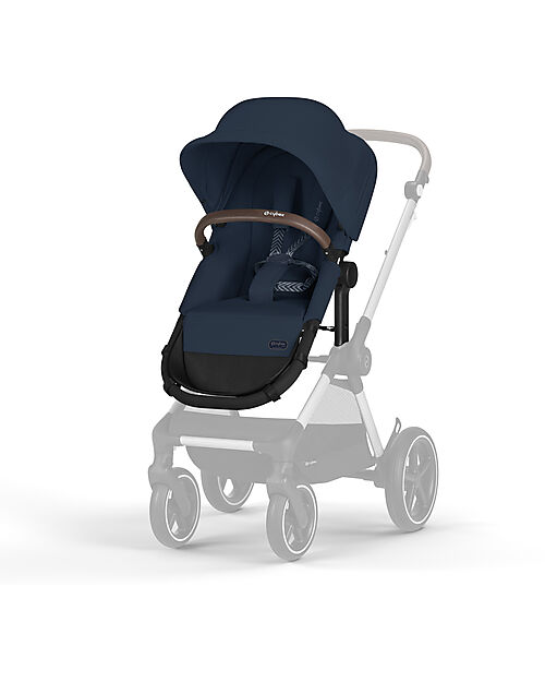 Cybex EOS Lux 2-in-1 Stroller with Interchangeable Attachments: From Carrycot to Seat - Silver Ocean Blue - From Birth to 4 Years! Trio and Duo Strollers
