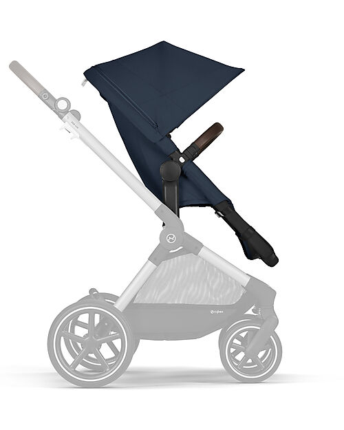 Cybex EOS Lux 2-in-1 Stroller with Interchangeable Attachments: From Carrycot to Seat - Silver Ocean Blue - From Birth to 4 Years! Trio and Duo Strollers