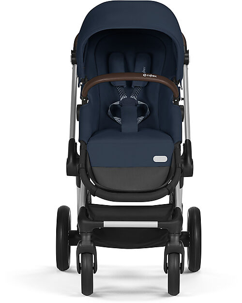 Cybex EOS Lux 2-in-1 Stroller with Interchangeable Attachments: From Carrycot to Seat - Silver Ocean Blue - From Birth to 4 Years! Trio and Duo Strollers