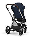 Cybex EOS Lux 2-in-1 Stroller with Interchangeable Attachments: From Carrycot to Seat - Silver Ocean Blue - From Birth to 4 Years! Trio and Duo Strollers