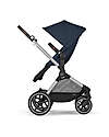 Cybex EOS Lux 2-in-1 Stroller with Interchangeable Attachments: From Carrycot to Seat - Silver Ocean Blue - From Birth to 4 Years! Trio and Duo Strollers