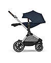 Cybex EOS Lux 2-in-1 Stroller with Interchangeable Attachments: From Carrycot to Seat - Silver Ocean Blue - From Birth to 4 Years! Trio and Duo Strollers