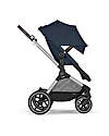 Cybex EOS Lux 2-in-1 Stroller with Interchangeable Attachments: From Carrycot to Seat - Silver Ocean Blue - From Birth to 4 Years! Trio and Duo Strollers