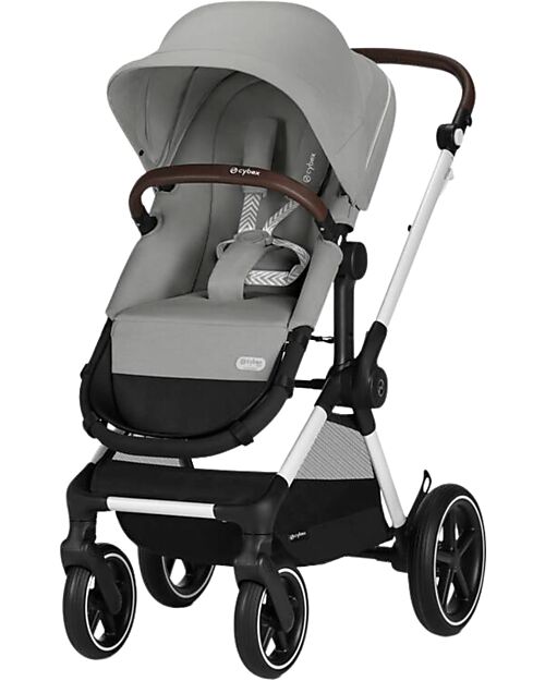 Cybex EOS Lux 2-in-1 Stroller with Interchangeable Attachments: From Carrycot to Seat - Silver Stone Grey - From Birth to 4 Years! Trio and Duo Strollers