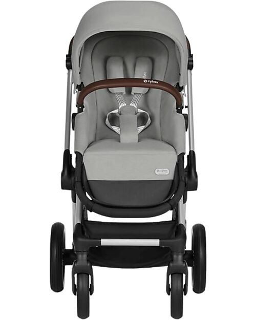 Cybex EOS Lux 2-in-1 Stroller with Interchangeable Attachments: From Carrycot to Seat - Silver Stone Grey - From Birth to 4 Years! Trio and Duo Strollers