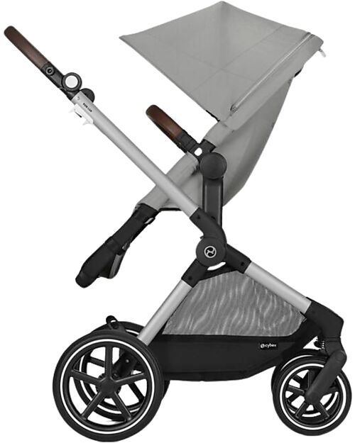 Cybex EOS Lux 2-in-1 Stroller with Interchangeable Attachments: From Carrycot to Seat - Silver Stone Grey - From Birth to 4 Years! Trio and Duo Strollers