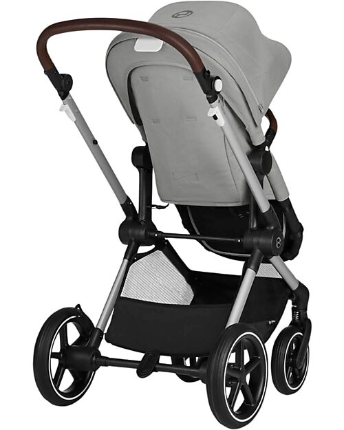 Cybex EOS Lux 2-in-1 Stroller with Interchangeable Attachments: From Carrycot to Seat - Silver Stone Grey - From Birth to 4 Years! Trio and Duo Strollers
