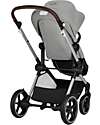 Cybex EOS Lux 2-in-1 Stroller with Interchangeable Attachments: From Carrycot to Seat - Silver Stone Grey - From Birth to 4 Years! Trio and Duo Strollers