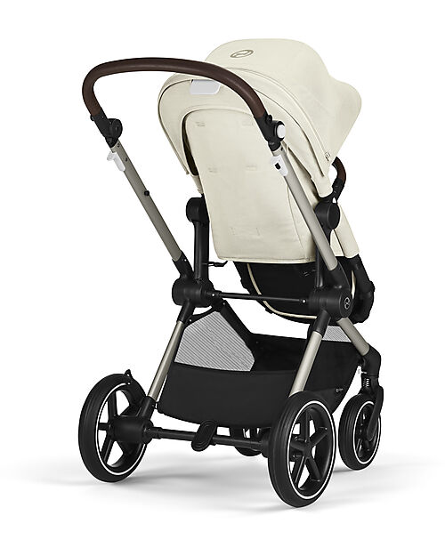 Cybex EOS Lux 2-in-1 Stroller with Interchangeable Attachments: From Carrycot to Seat - Taupe Seashell Beige - From Birth to 4 Years! Trio and Duo Strollers