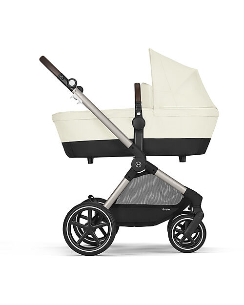 Cybex EOS Lux 2-in-1 Stroller with Interchangeable Attachments: From Carrycot to Seat - Taupe Seashell Beige - From Birth to 4 Years! Trio and Duo Strollers